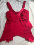 Floaty Asymmetric Hem Red cami