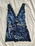 Lacey and Beaded Navy Vest/Cami