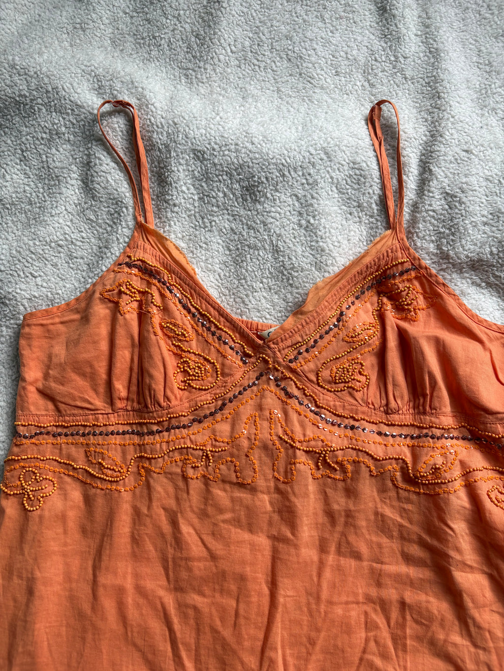 Tiered Orange Beaded Cami