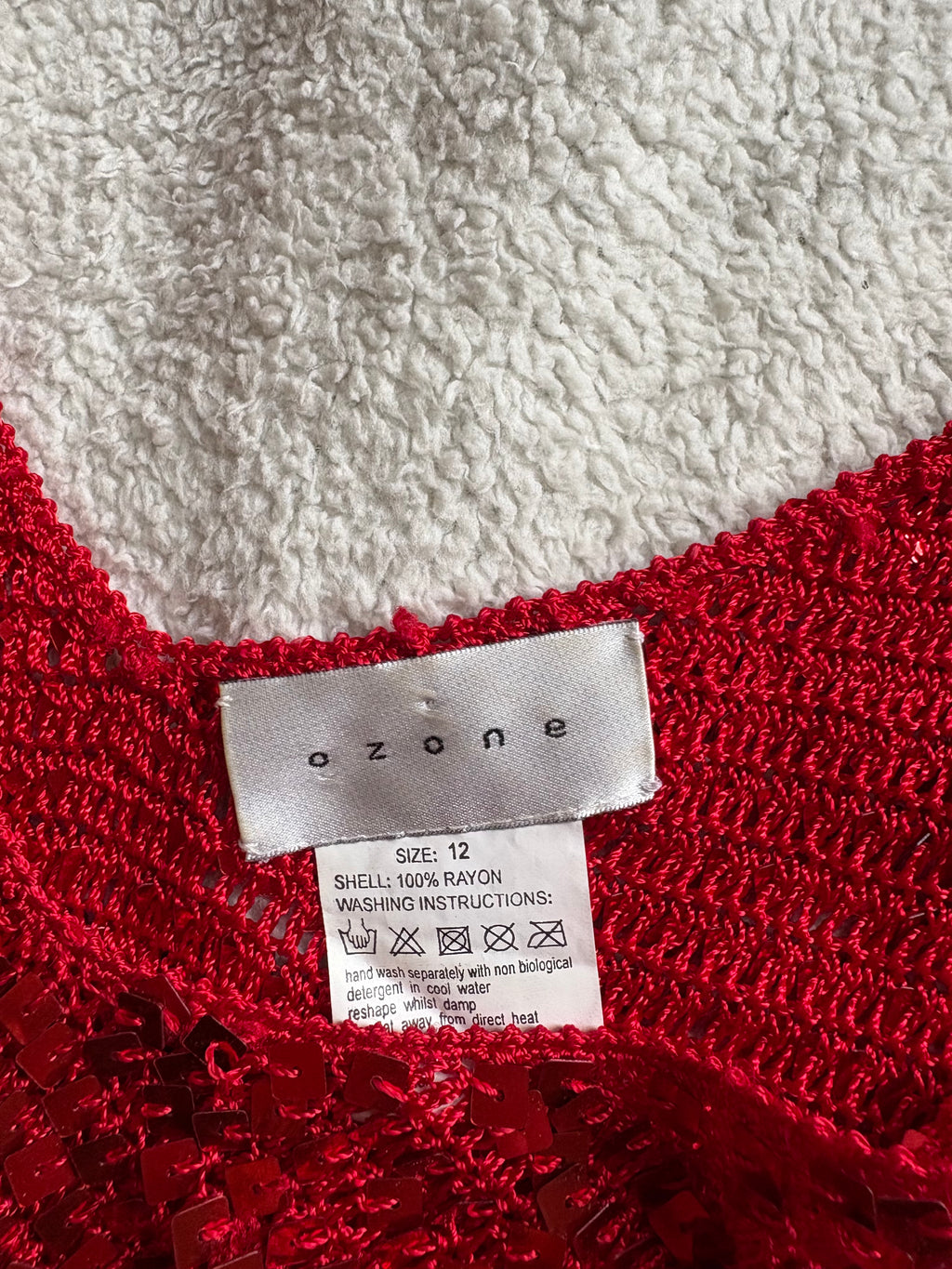 Red Ibiza Vibes Sequin Vest Top