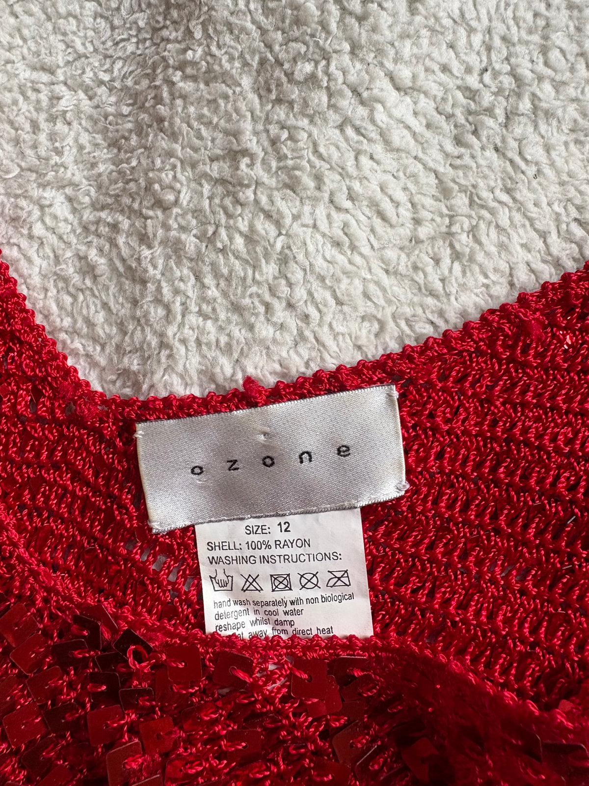 Red Ibiza Vibes Sequin Vest Top