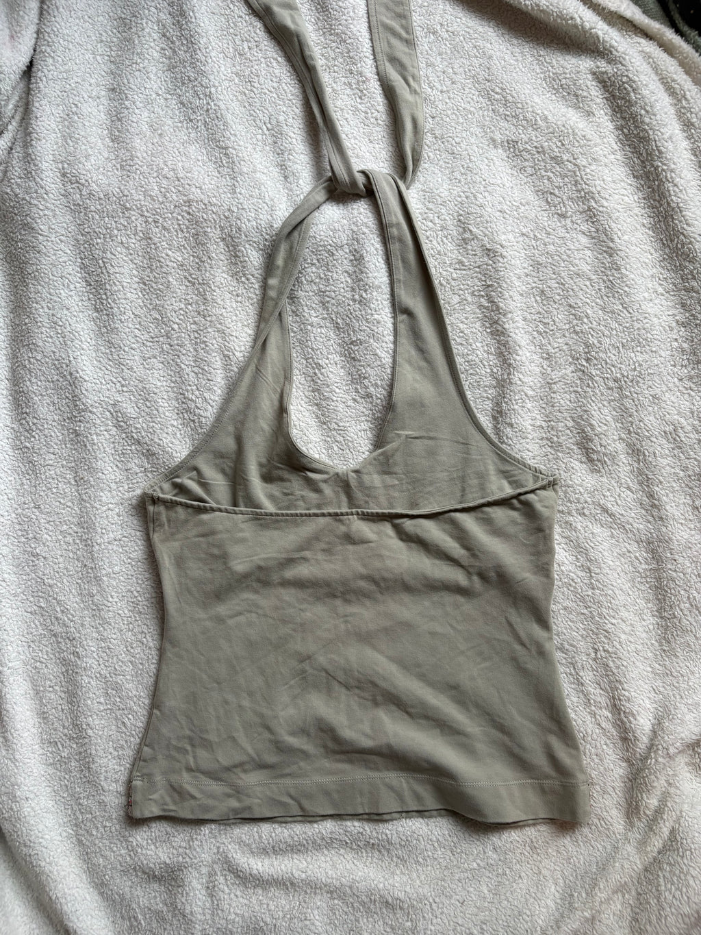 Sage green Halterneck Top with embroidery details