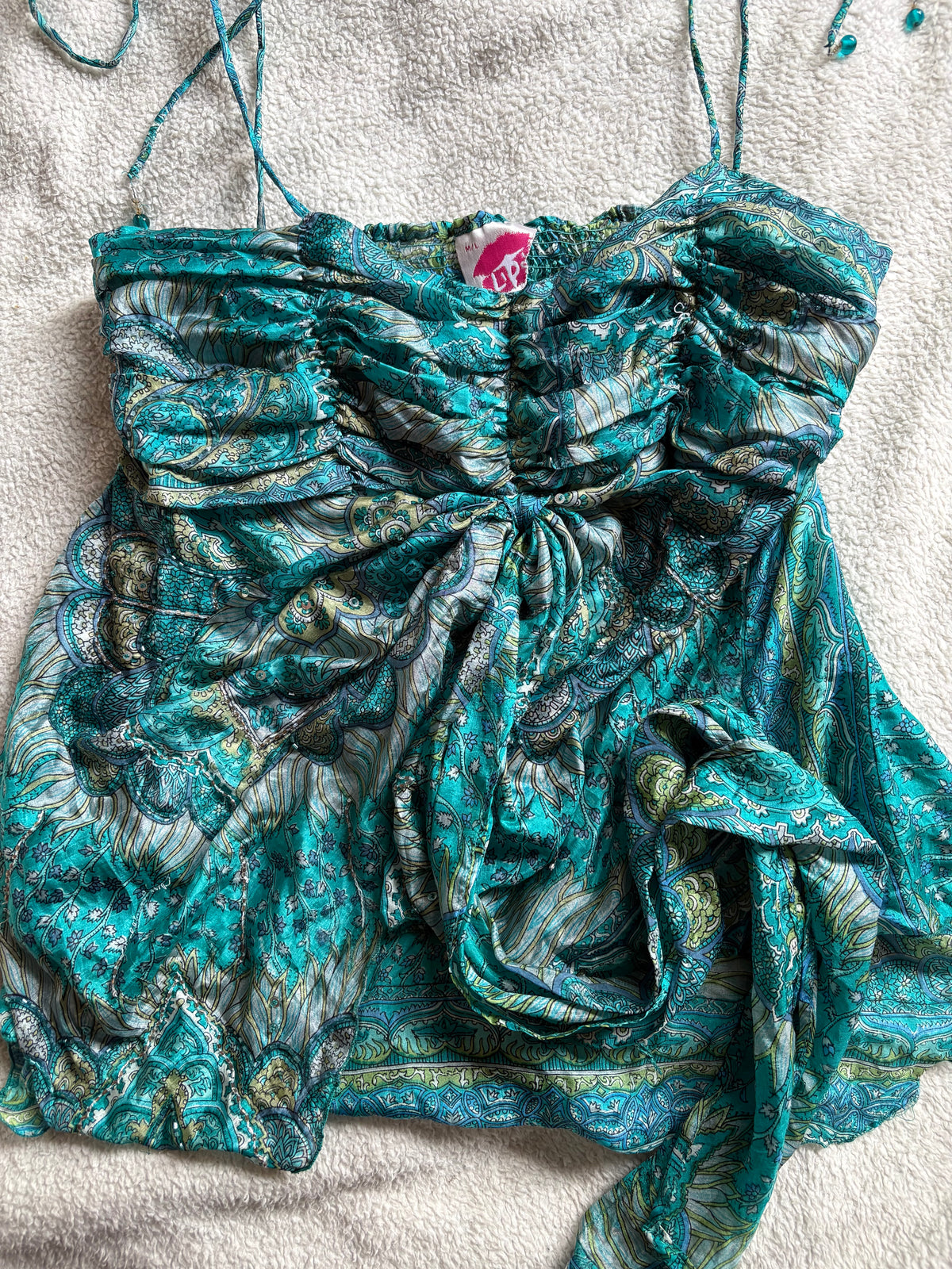 Lipsy Patterned Silk Rushed Cami Top