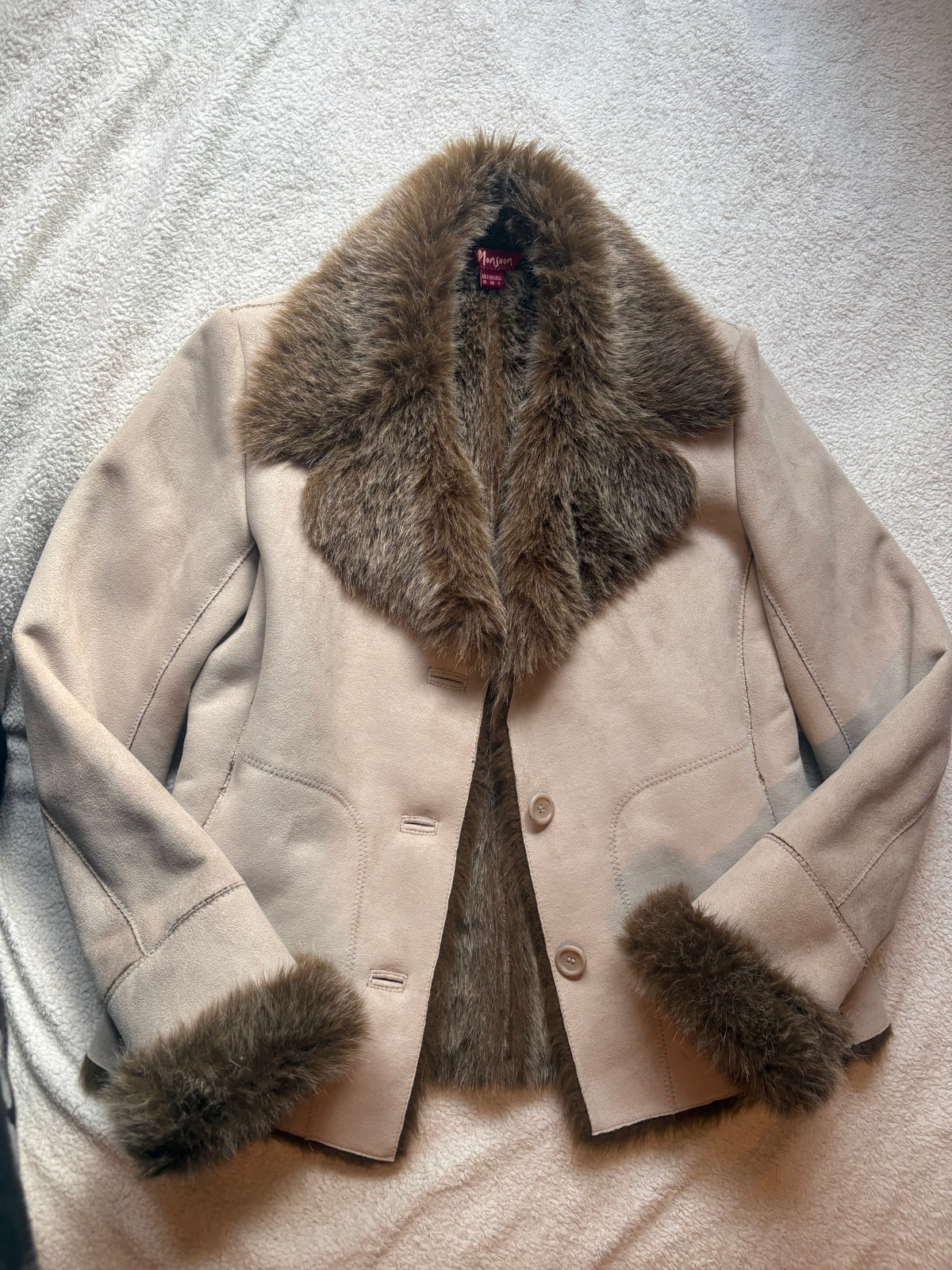 Monsoon Faux Suede/Fur Jacket