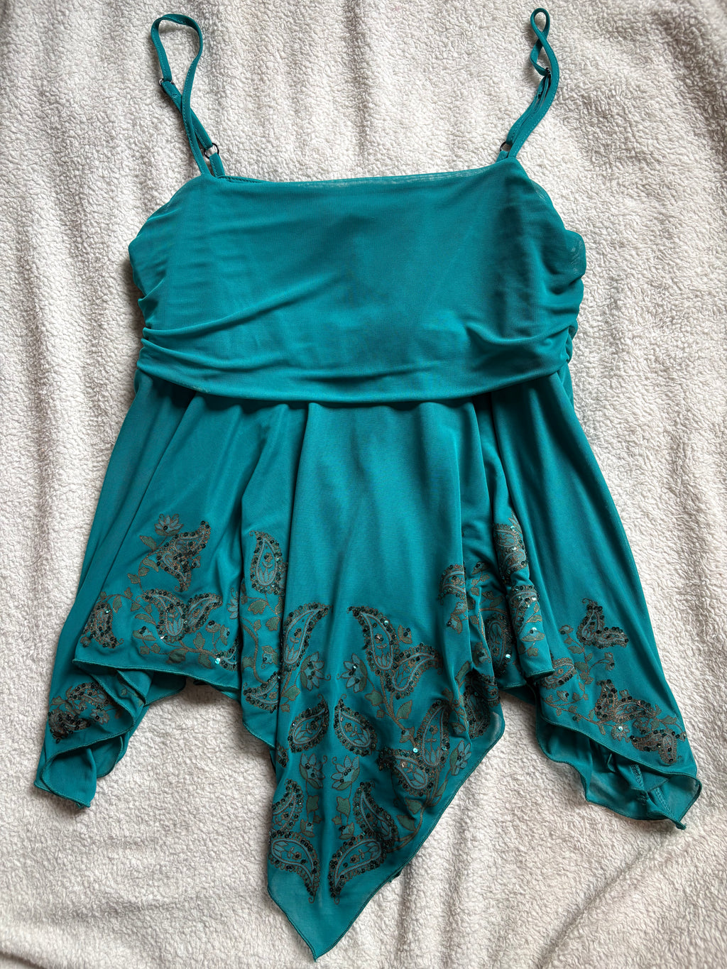 Floaty Turqiouse Sequinned Cami