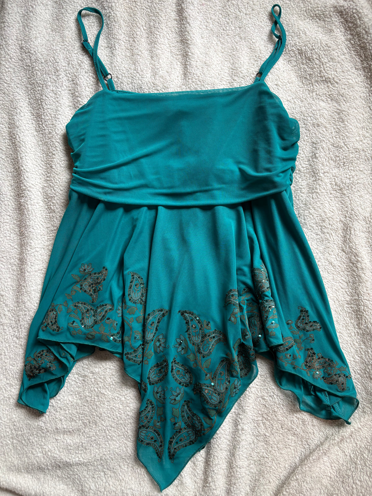 Floaty Turqiouse Sequinned Cami