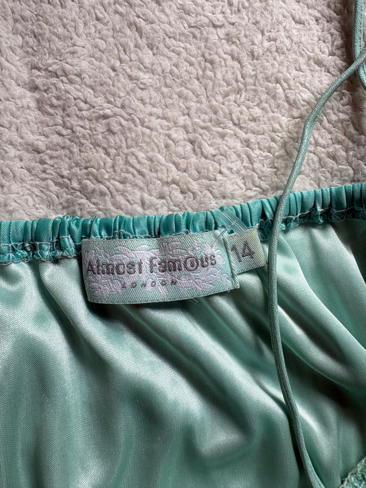 Turquoise beaded cami with tie back detail