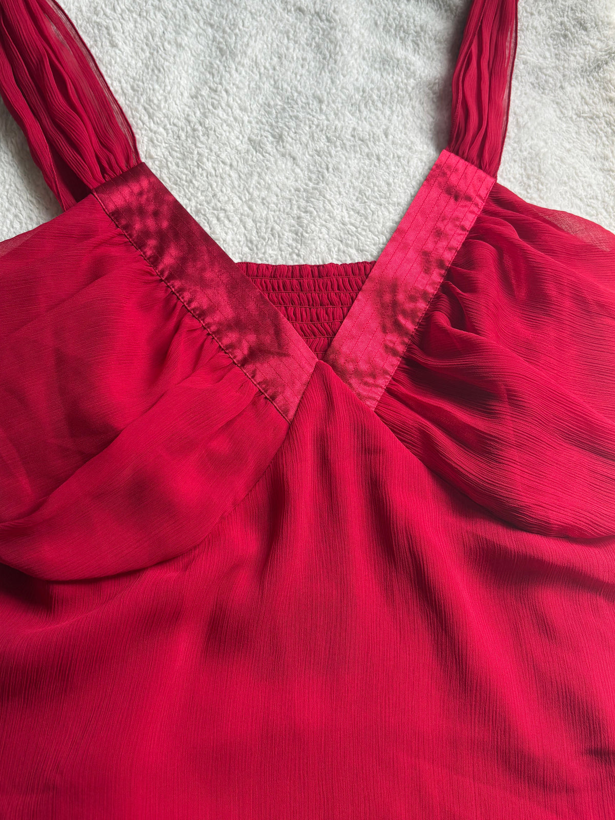 Floaty Asymmetric Hem Red cami